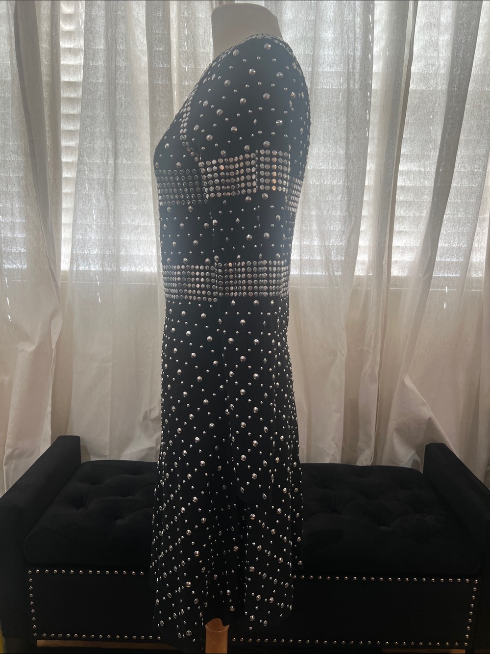 Michael Kors Black Studded Long-Sleeve Dress - Picture 7 of 13